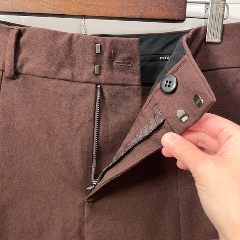NWOT Frame Le High Flare Split Hem Trouser Pants Brown Size 2 Work Office Career - Picture 8 of 16